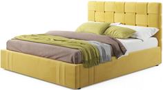 Мягкая кровать Tiffany 1600 желтая с подъемным механизмом Bravo