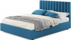 Мягкая кровать Olivia 1600 синяя с подъемным механизмом Bravo