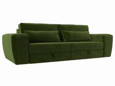 Прямой диван Лига-008 Микровельвет Зеленый Bravo