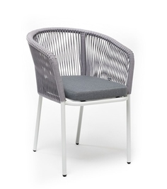 Плетеный стул из роупа Марсель бело-серый 4sis