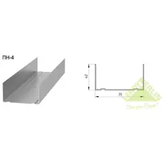 Профиль направляющий (ПН-4) Эконом 0.35 мм 75x40x3000 мм Без бренда