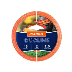 Леска для триммера Patriot Duoline ø2 мм 15 м квадрат Патриот