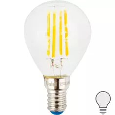 Лампа светодиодная Uniel шар E14 6 Вт 500 Лм, свет холодный