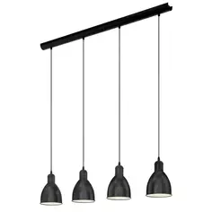 Светильник подвесной Eglo Priddy 4 лампы 12 м² цвет чёрный