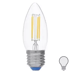 Лампа светодиодная филаментная Airdim форма свеча E27 5 Вт 500 Лм свет холодный Uniel