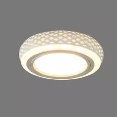 Спот точечный встраиваемый круглый Gauss Backlight BL142 с LED-подсветкой под отверстие 60 мм, 1.5 м², цвет белый матовый