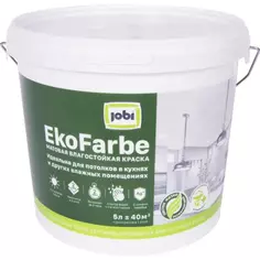 Краска для кухни и ванной Jobi Ekofarbe матовая цвет белый база A 5 л