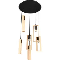 Светильник подвесной деревянный Eglo Littleton 6 ламп 25 м² цвет коричневый
