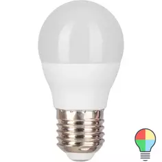 Лампа светодиодная Gauss E27 220-240 В 6 Вт шар матовый 440 лм, регулируемый цвет света RGBW