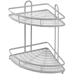 Полка для ванной Swensa Termo SWR-1003 двухъярусная угловая металл цвет серый
