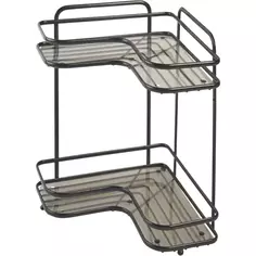 Полка для ванной Swensa Termo SWR-1004 двухъярусная угловая металл цвет чёрный