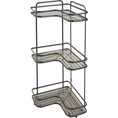 Полка для ванной Swensa Termo SWR-1004 трёхъярусная угловая металл цвет чёрный