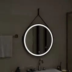 Зеркало на ремне с подсветкой Belt Black LED ø65 см Без бренда