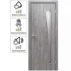 Дверь межкомнатная Белеза остекленная финиш-бумага ламинация цвет тернер серый 80х200 см Принцип