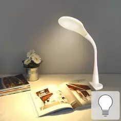 Рабочая лампа настольная светодиодная KD-790 с лупой, цвет белый Camelion