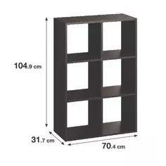 Стеллаж Spaceo KUB 6 секций 70x104x31.5 см ЛДСП цвет графит