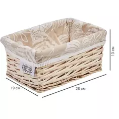 Корзина стеллажная Листья 28x19x13 см 6.92 л ива цвет бежевый Natural House