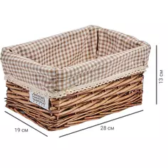 Корзина стеллажная Плетенка 28x19x13 см 6.92 л ива цвет коричневый Natural House