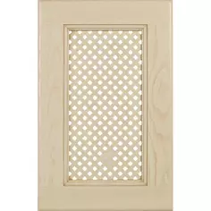 Дверь с решёткой для шкафа Delinia ID Невель 59.7x38.1 см массив ясеня цвет кремовый