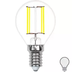 Лампа светодиодная Volpe E14 210-240 В 5.5 Вт шар малый прозрачная 500 лм нейтральный белый свет