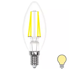 Лампа светодиодная Volpe E14 210-240 В 5.5 Вт свеча прозрачная 500 лм теплый белый свет