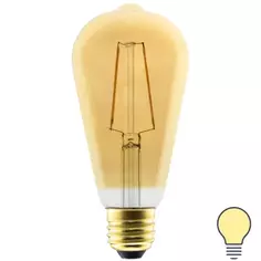 Лампа светодиодная филаментная Gauss Basic ST64 Golden E27 230 В 3 Вт груша прозрачная с напылением 300 лм, тёплый белый свет