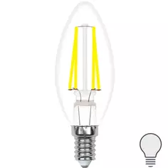 Лампа светодиодная Volpe E14 210-240 В 5.5 Вт свеча прозрачная 500 лм нейтральный белый свет
