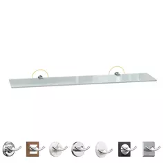 Полка для ванной прямоугольная Lemer You-Design на винтах сталь/стекло цвет хром/матовое стекло