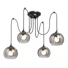 Люстра Vitaluce Moon 4 лампы 12м² Е27 цвет черный матовый