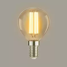 Лампа светодиодная Lexman P45 E14 220-240 В 4.5 Вт янтарная 470 лм теплый белый свет