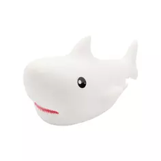 Силиконовый ночник акула 19х9х10 см, теплый белый свет, цвет белый Без бренда