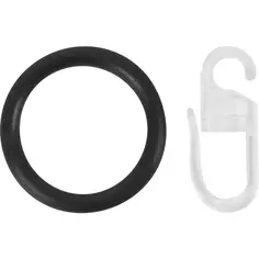 Кольцо с крючком пластик цвет черный D13/16 10 шт. Inspire