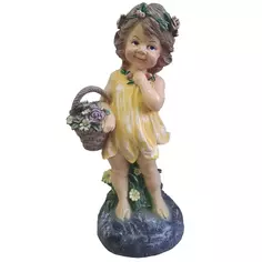 Фигура садовая «Девочка на камне с корзиной» высота 48 см Без бренда
