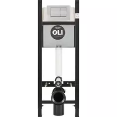 Инсталляция Oli Expert Black 40 см для подвесного унитаза с кнопкой цвет хром