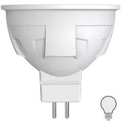 Лампа светодиодная Яркая GU5.3 220 В 6 Вт спот матовый 500 лм холодный белый свет для диммера Uniel
