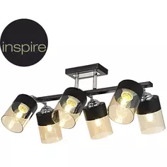 Люстра потолочная Inspire Amber 6 ламп 18 м² цвет черный