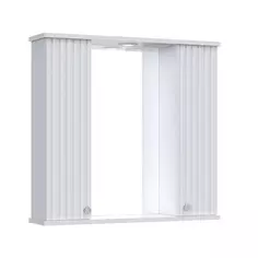 Шкаф зеркальный подвесной Роллс с подсветкой 85x72 см цвет белый Без бренда