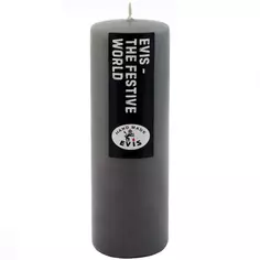 Свеча столбик Цилиндр серая 12 см Эвис