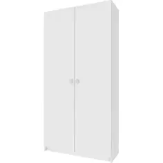 Шкаф распашной Турин Лайт с 2 дверьми и 4 полками 100x200.6x37.2 см ЛДСП цвет белый Без бренда