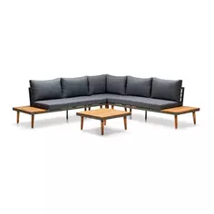 Набор мебели Лаин GS010 алюминий цвет серо-бежевый стол диван угловой элемент Без бренда