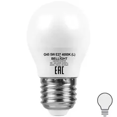Лампа светодиодная Bellight E27 220-240 В 5 Вт шар малый матовая 430 лм нейтральный белый свет