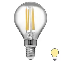 Лампа светодиодная Volpe LEDF E14 220-240 В 4 Вт шар малый прозрачная 400 лм теплый белый свет