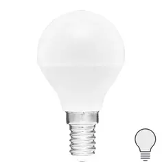 Лампа светодиодная Volpe E14 220-240 В 5 Вт шар малый матовая 470 лм нейтральный белый свет