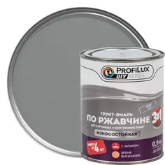 Грунт-эмаль 3 в 1 Profilux гладкая цвет серый 0.9 кг
