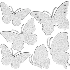 Наклейка 3D «Белые бабочки» СВА 1402 Без бренда