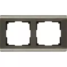 Рамка для розеток и выключателей Werkel Metallic 2 поста металл цвет глянцевый никель