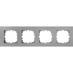 Рамка для розеток и выключателей Lexman Виктория плоская 4 поста цвет серый