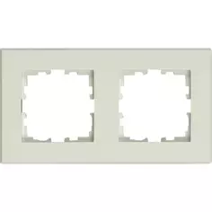 Рамка для розеток и выключателей Lexman Виктория плоская 2 поста цвет белый