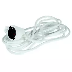 Удлинитель-шнур Lexman 1 розетка с заземлением 3х1.5 мм 5 м цвет белый