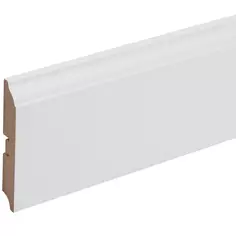 Плинтус напольный МДФ 10.5 см 2.4 м цвет белый T.Plast